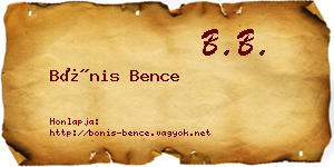 Bónis Bence névjegykártya