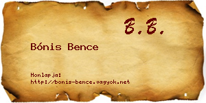 Bónis Bence névjegykártya