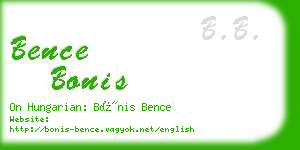 bence bonis business card